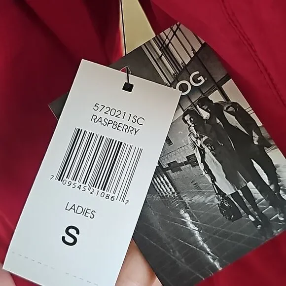 London Fog raspberry mid length trench coat size small - Picture 8 of 14